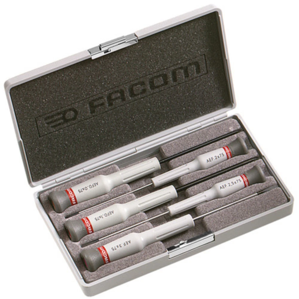 Facom AEF.J5 Case Set Of 5 Micro-Tech Screwdrivers 1 Facom AEF.J5 Case Set Of 5 Micro-Tech Screwdrivers
